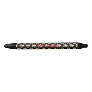 Stylo Noir Kawaii Happy Bat Voler sur la Pleine lune   Ajoute