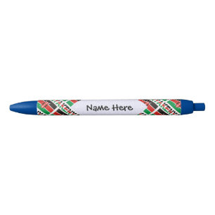 Stylo Noir Kenya Drapeau kenyan Personnalisé Nom