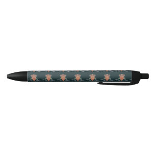 Stylo Noir La chouette de sagesse et de fleurs