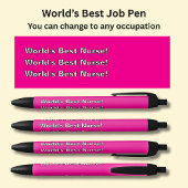 Stylo Noir La meilleure infirmière du monde ! - Ajouter le ty