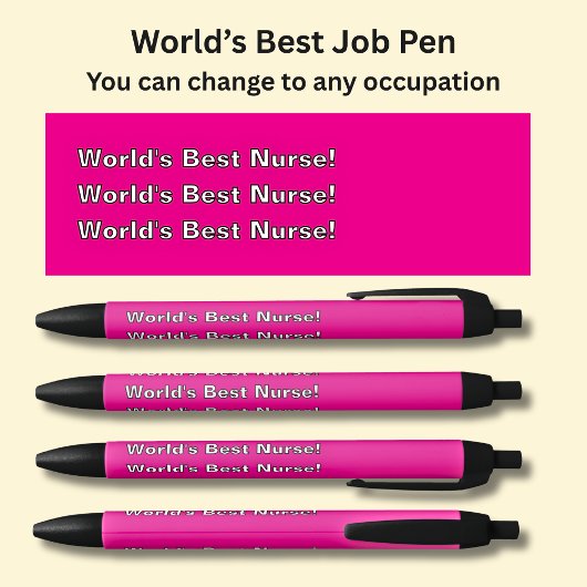 Stylo Noir La meilleure infirmière du monde ! - Ajouter le ty