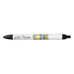 Stylo Noir La police protège et sert l'insigne