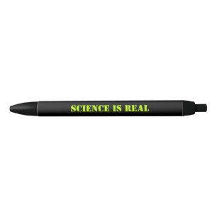 Stylo Noir "la science est réelle" néon, vert clair, noir -