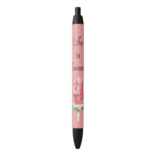 Stylo Noir La vie est Pastèque Sucrée (devant Vertical)