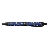 Stylo Noir Lacrosse nommée personnalisée de bleu marine (Bas)