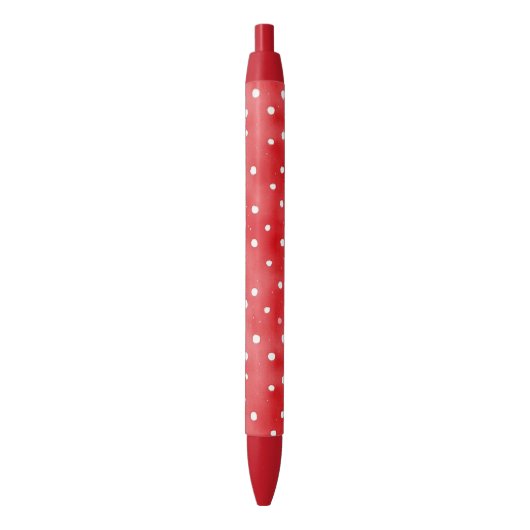 Stylo Noir Ladybug Red White Dots Birthday (devant Vertical)