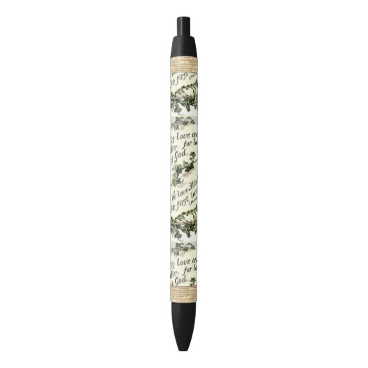 Stylo Noir L'amour est de Dieu (devant Vertical)
