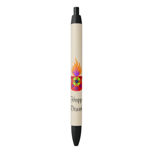 Stylo Noir Lampe colorée Diya de Diwali (devant Vertical)