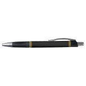 Stylo noir laurier or nom monogramme (Haut)