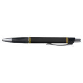 Stylo noir laurier or nom monogramme (Bas)