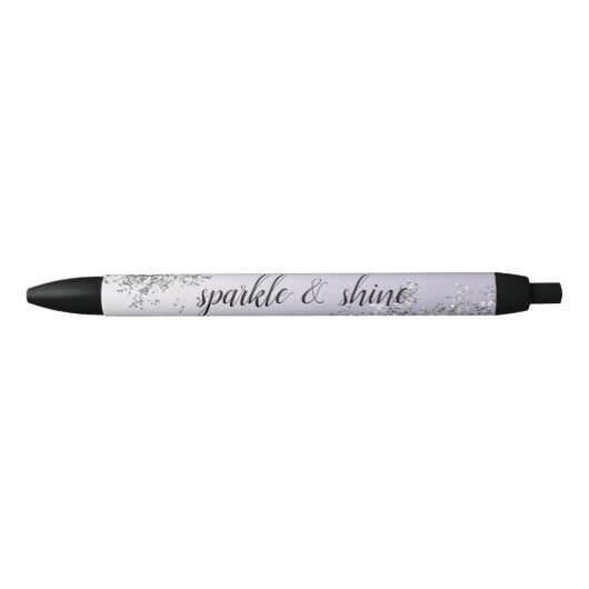 Stylo Noir Lavande violet ombre Parties scintillant argent ét (Devant)