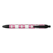 Stylo Noir Le beignet rose de bande dessinée avec arrose (Dos)