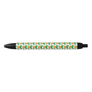 Stylo Noir Le cœur de la nature Feuilles vertes et brunes