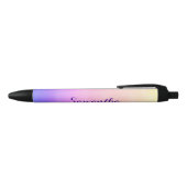 Stylo Noir Le nom fait sur commande de nuages pourpre, rose (Haut)