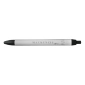 Stylo Noir Lecteurs Chrome Liquide argent moderne Monogramme  (Devant)