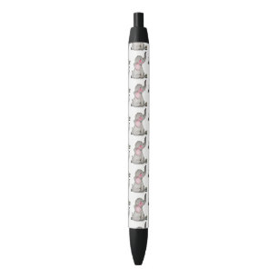 Stylo Noir L'éléphant mignon de bébé d'aquarelle avec