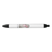 Stylo Noir L'éléphant mignon de bébé d'aquarelle avec (Devant)
