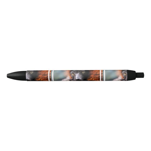 Stylo Noir Lémur rouge de repos de Ruffed (Devant)