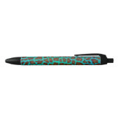 Stylo Noir Léopard Brown et Turquoise (Haut)