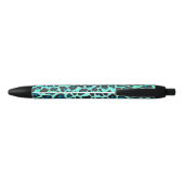 Stylo Noir Léopard noir et Turquoise (Dos)