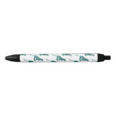 Stylo Noir Léopard noir et Turquoise (Devant)