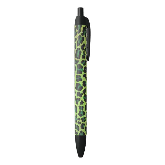 Stylo Noir Léopard noir et vert (Bas (Vertical))