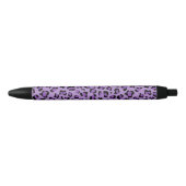 Stylo Noir Leopard Print, Léopard Spots, Purple Leopard (Devant)
