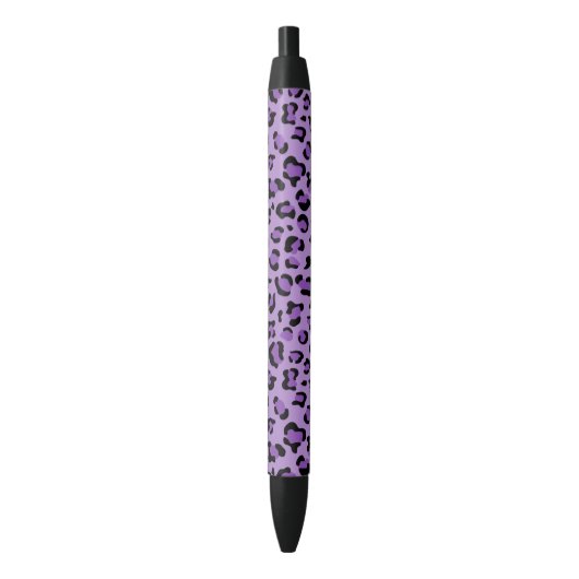 Stylo Noir Leopard Print, Léopard Spots, Purple Leopard (devant Vertical)