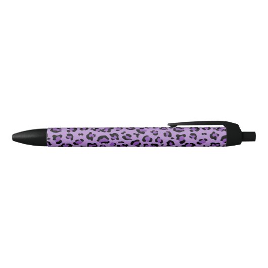 Stylo Noir Leopard Print, Léopard Spots, Purple Leopard (Haut)