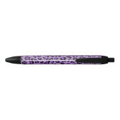 Stylo Noir Leopard Print, Léopard Spots, Purple Leopard (Dos)