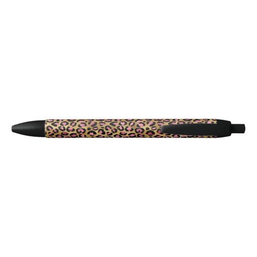 Stylo Noir Leopard rose et or (Dos)