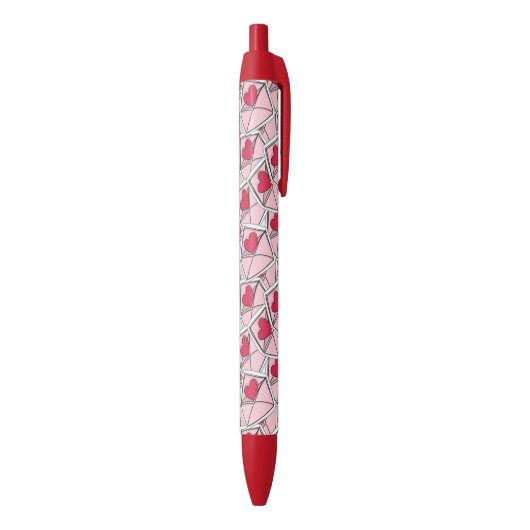 Stylo Noir Les coeurs de Valentine sur des enveloppes (Bas (Vertical))