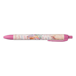 Stylo Noir Les filles personnalisées nom collage avec poneys