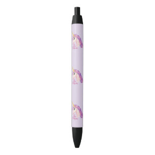 Stylo Noir Les licornes Girly d'aquarelle soient typographie