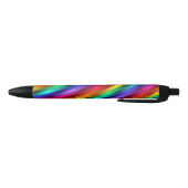 Stylo Noir Les parties scintillantes d'arc-en-ciel barrent le (Bas)