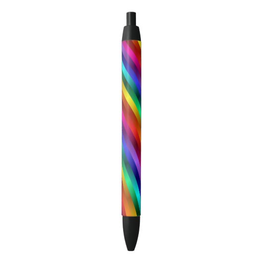 Stylo Noir Les parties scintillantes d'arc-en-ciel barrent le (devant Vertical)