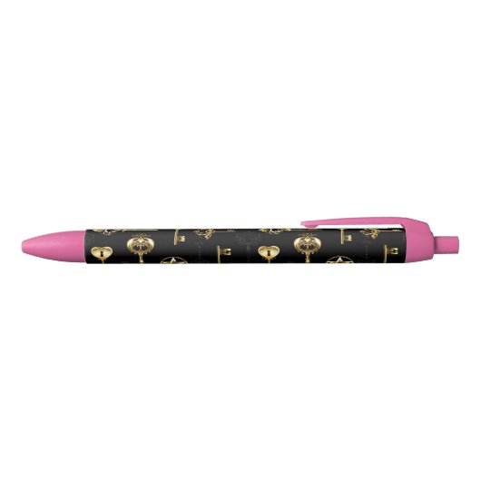Stylo Noir Les Patters de Seamless avec Golden Keys (Haut)