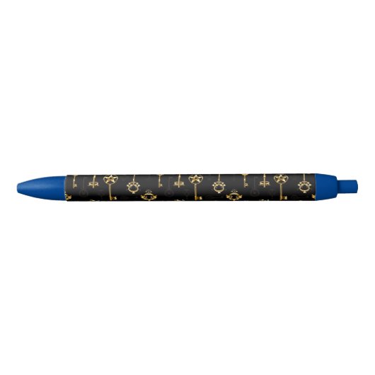 Stylo Noir Les Patters de Seamless avec Golden Keys (Devant)