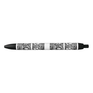 Stylo Noir Lettre J Monogramme médiéval Art Nouveau
