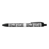 Stylo Noir Lettre J Monogramme médiéval Art Nouveau (Haut)