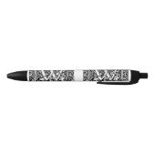 Stylo Noir Lettre W Monogramme médiéval Art Nouveau (Bas)