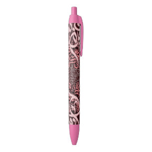 Stylo Noir lettres arabes rose