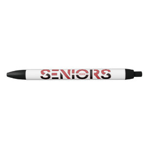 Stylo Noir Lettres découpées en deux couleurs rouges et noire