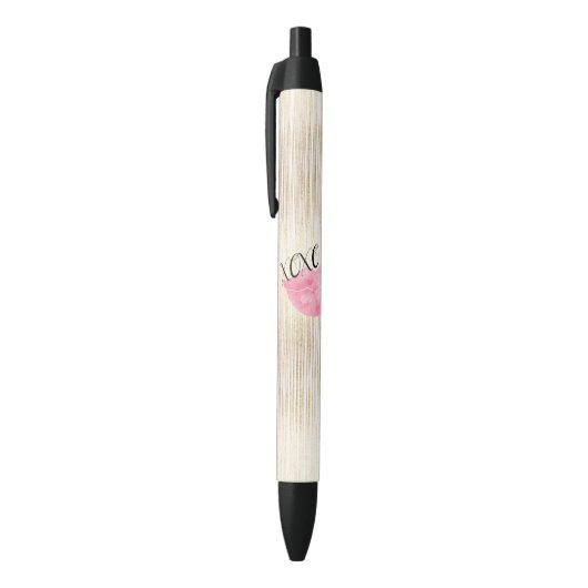 Stylo Noir Lèvres Aquarelle rose XOXO (Haut (Vertical))