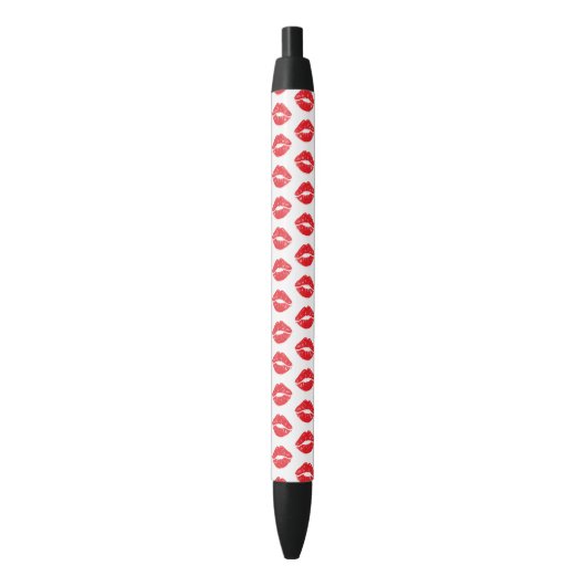 Stylo Noir Lèvres Rouges, Rouge À Lèvres, Baiser, Motif Des L (devant Vertical)