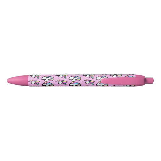 Stylo Noir Licorne rose (Dos)