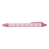 Stylo Noir Licorne rose et fleurs (Haut)