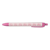 Stylo Noir Licorne rose et fleurs (Bas)