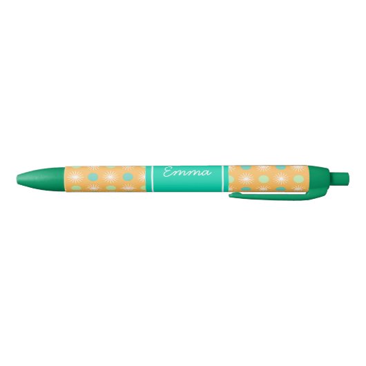 Stylo Noir Light Orange Boho Retro Pattern Pen (Bas)