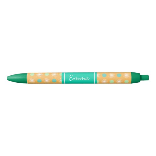 Stylo Noir Light Orange Boho Retro Pattern Pen (Devant)
